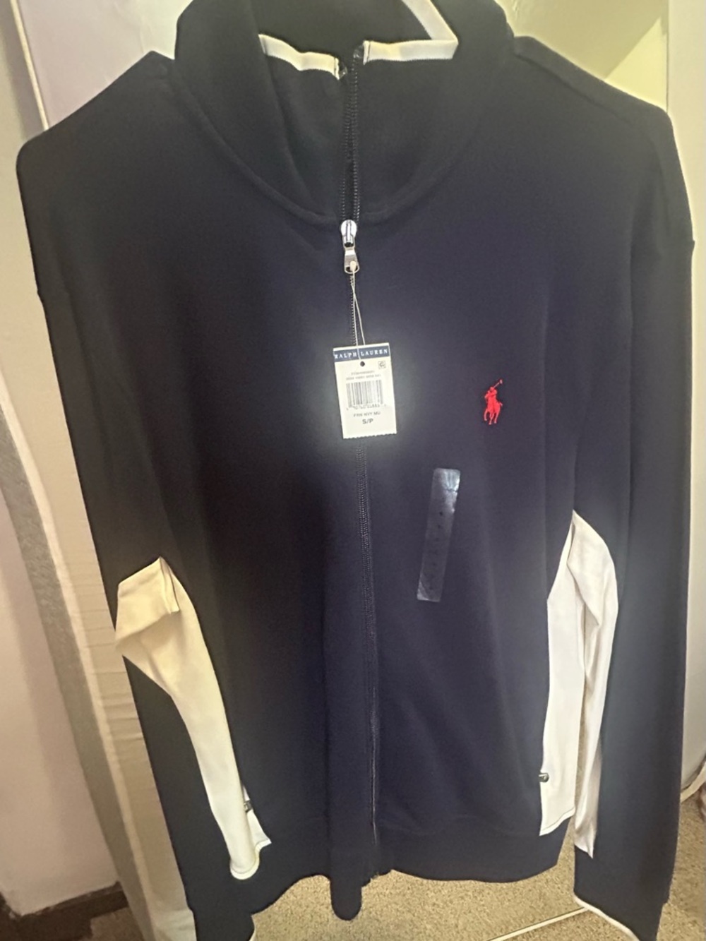 Polo by Ralph Lauren Navy Jacket with White Trim and Red Logo